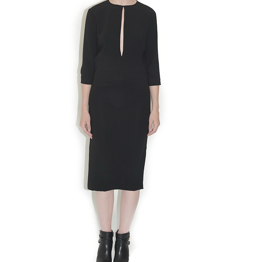 Won Hundred Nwt Black Midi Dress With Cutout